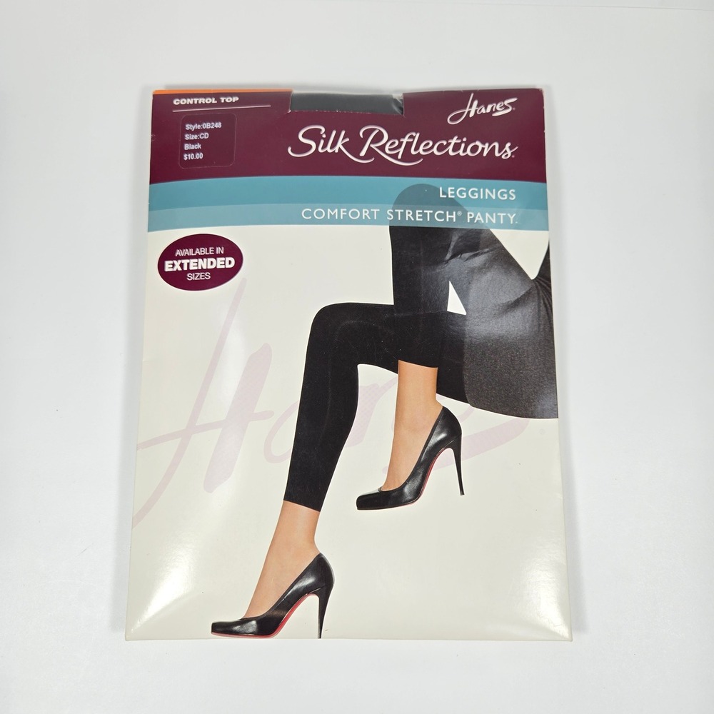 Hanes Silk Reflections Hosiery Bundle 4 Pairs Size CD Sheer Barely There‎ Black - Picture 6 of 13